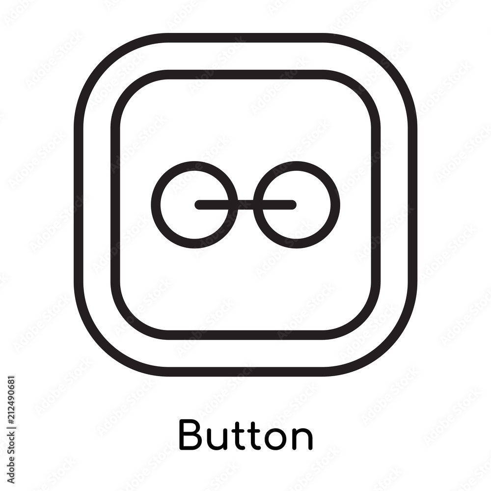Button icon vector sign and symbol isolated on white background, Button logo concept Button icon vector sign and symbol isolated on white background, Button logo concept