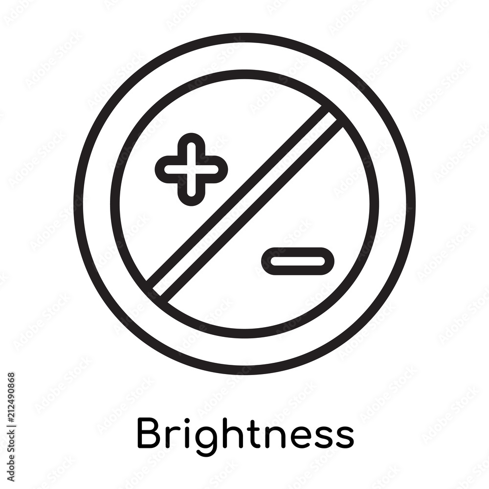 Brightness icon vector sign and symbol isolated on white background, Brightness logo concept Brightness icon vector sign and symbol isolated on white background, Brightness logo concept