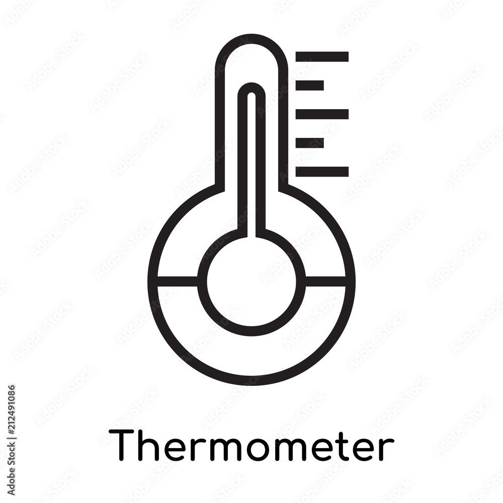 Thermometer icon vector sign and symbol isolated on white background, Thermometer logo concept Thermometer icon vector sign and symbol isolated on white background, Thermometer logo concept