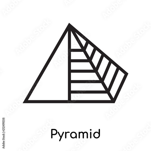 Pyramid icon vector sign and symbol isolated on white background, Pyramid logo concept