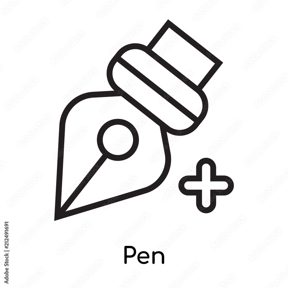 Pen icon vector sign and symbol isolated on white background, Pen logo concept Pen icon vector sign and symbol isolated on white background, Pen logo concept