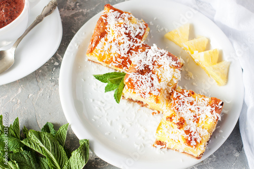Homemade pineapple and coconut bars