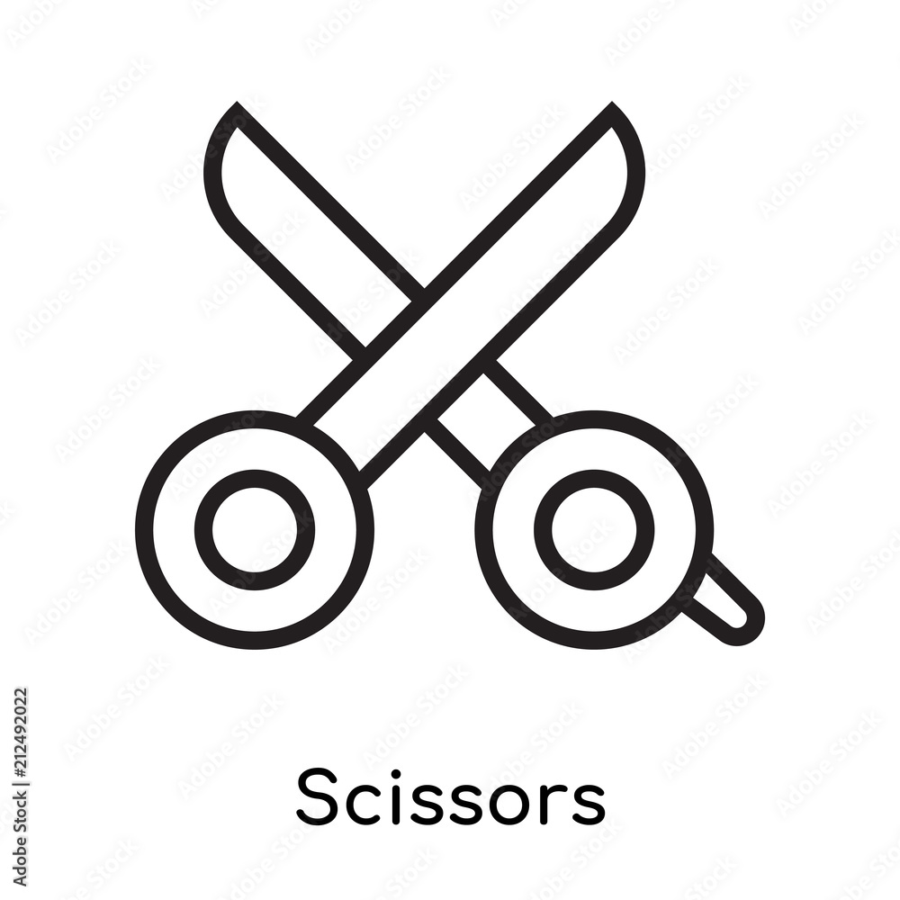 Scissors icon vector sign and symbol isolated on white background, Scissors logo concept Scissors icon vector sign and symbol isolated on white background, Scissors logo concept