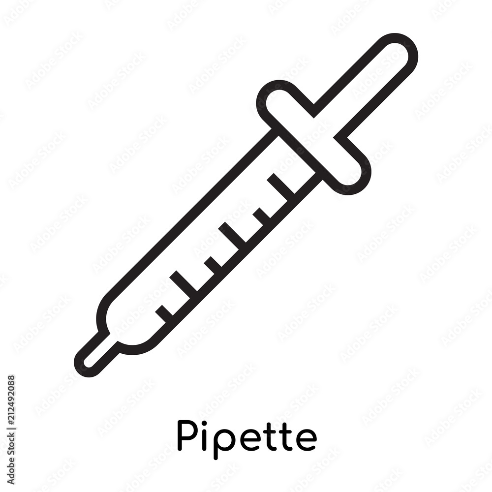 Pipette icon vector sign and symbol isolated on white background, Pipette logo concept Pipette icon vector sign and symbol isolated on white background, Pipette logo concept