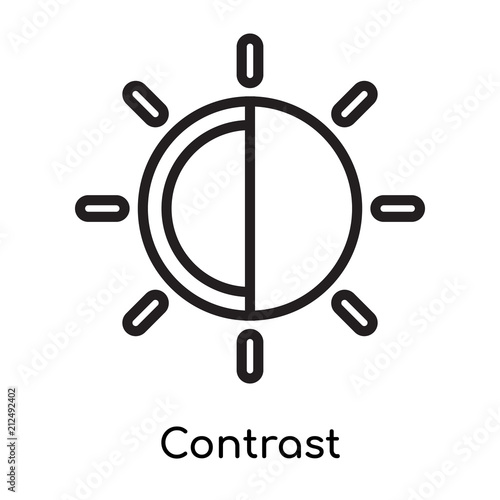 Contrast icon vector sign and symbol isolated on white background, Contrast logo concept