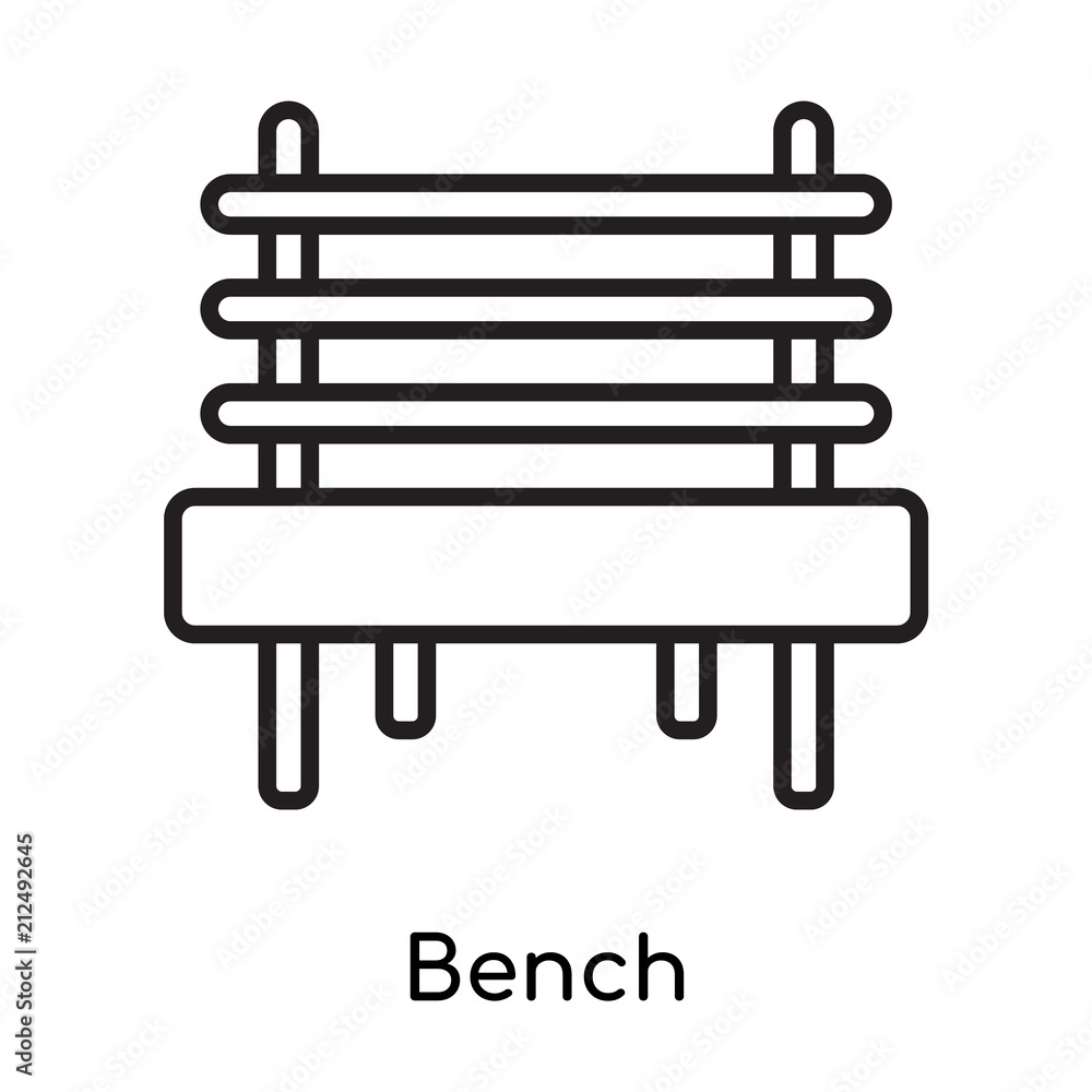 Bench icon vector sign and symbol isolated on white background, Bench logo concept Bench icon vector sign and symbol isolated on white background, Bench logo concept