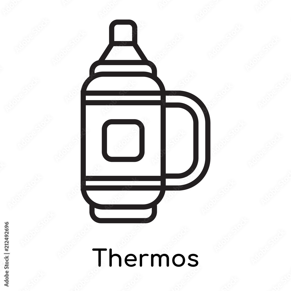Obraz premium Thermos icon vector sign and symbol isolated on white background, Thermos logo concept