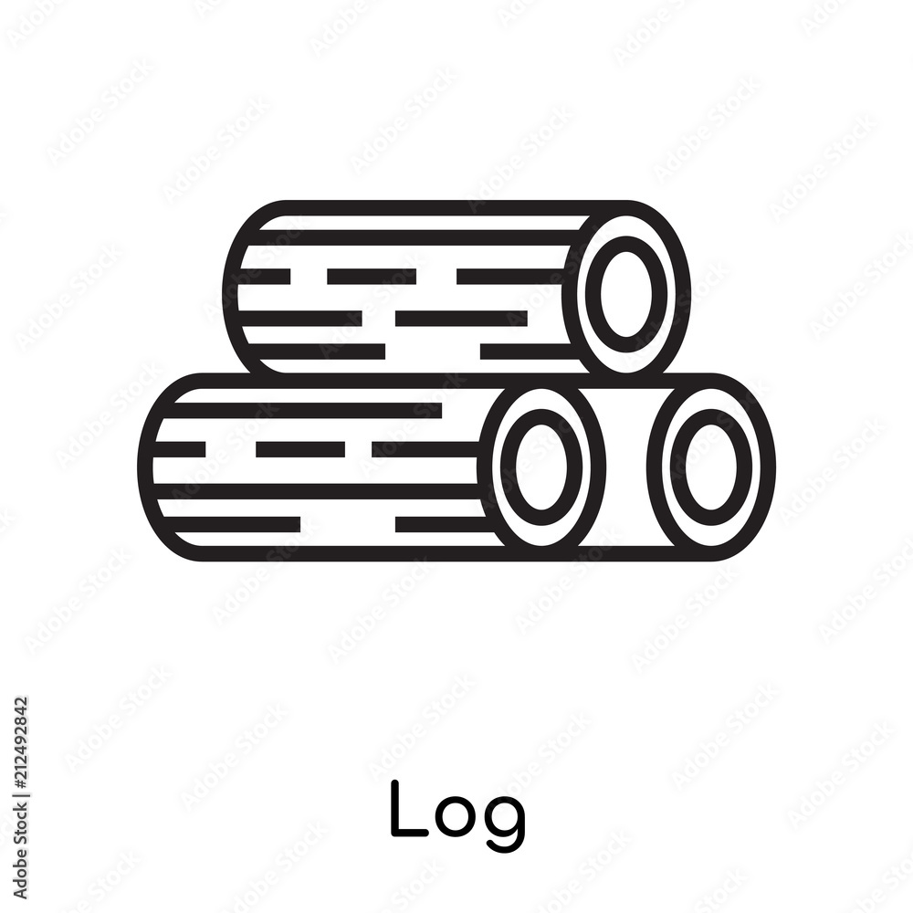 Log icon vector sign and symbol isolated on white background, Log logo concept Log icon vector sign and symbol isolated on white background, Log logo concept