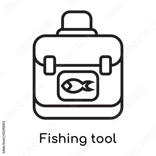 Fishing tool icon vector sign and symbol isolated on white background, Fishing tool logo concept