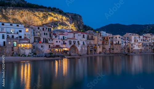 Scenic view in Cefalù in the evening, Sicily.