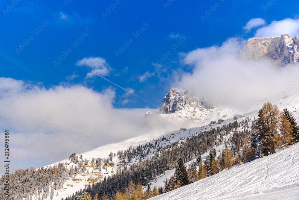 Winter in Dolomites Mountains