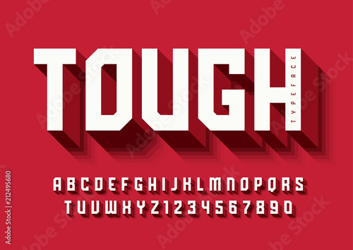 The Tough bold display font design, alphabet, typeface, letters 