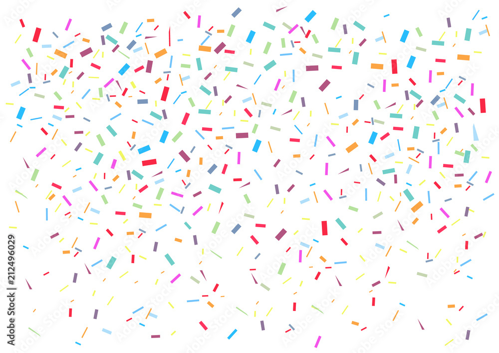 Vector illustration. Colorful bright confetti on a white background.