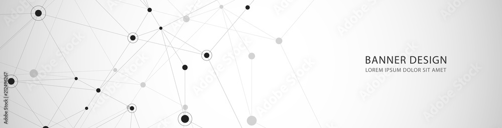 Vector banner design, network connection with lines and dots Vector banner design, network connection with lines and dots