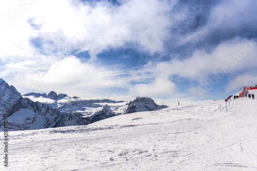 Ski resort in Dolomites Mountains, Sella Ronda photo