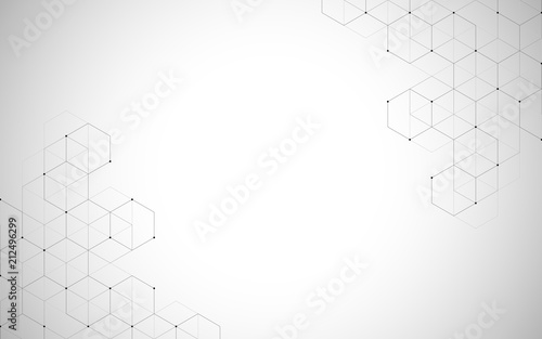 Vector hexagons pattern. Geometric abstract background with simple hexagonal elements. Medical, technology or science design.