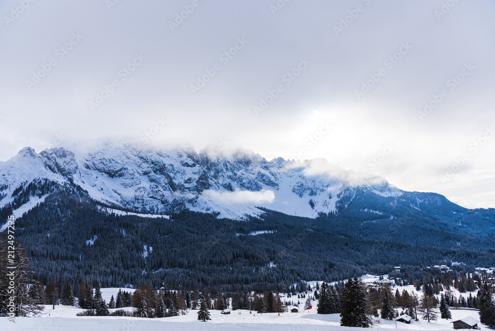 Ski resort in Dolomites Mountains