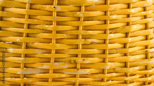 yellow wicker basket detail