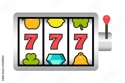 Slot Machine. flat style. isolated on white background
