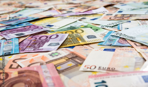 background of all euro bills for dwsing photo