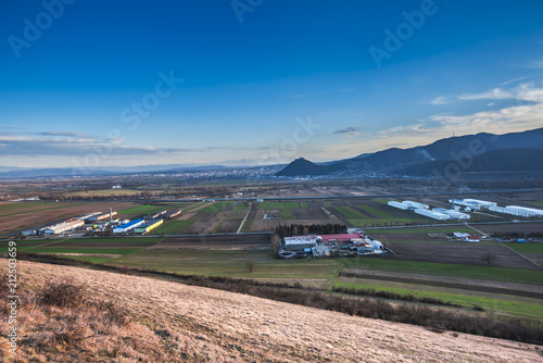 View with Deva city from the hill on the springtime