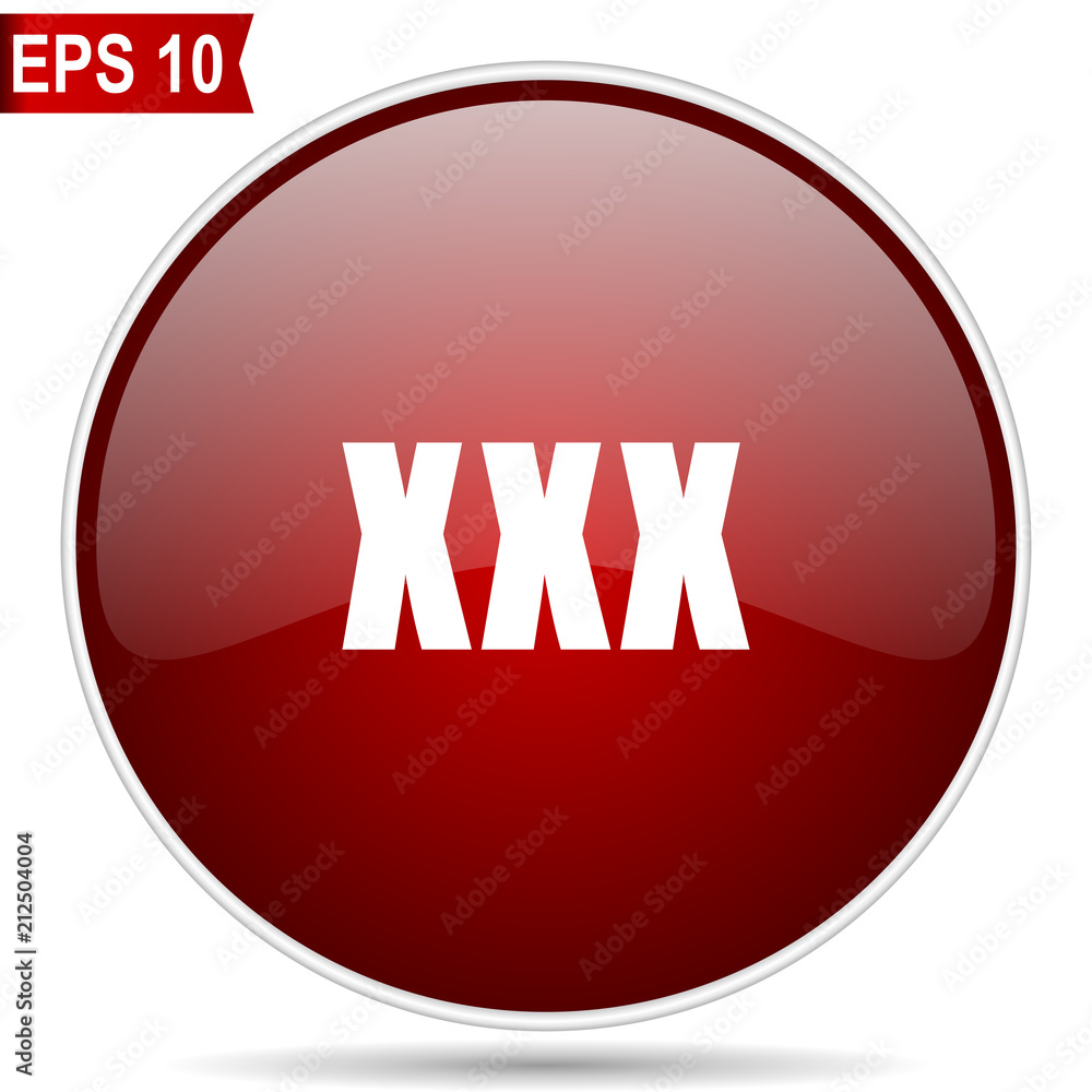 Xxxx Hd Redweb Videos - XXX glossy vector icon round red web button Stock Vector | Adobe Stock