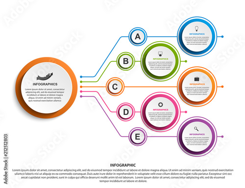 Infographic design organization chart template for business presentations, information banner, timeline or web design.