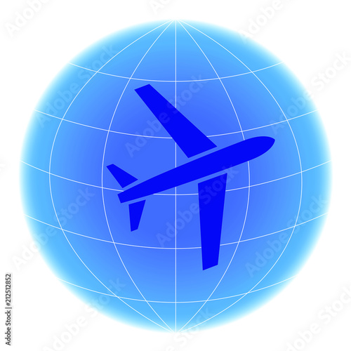 aeroplane flight icon vector illustration – travel airline symbol isolated