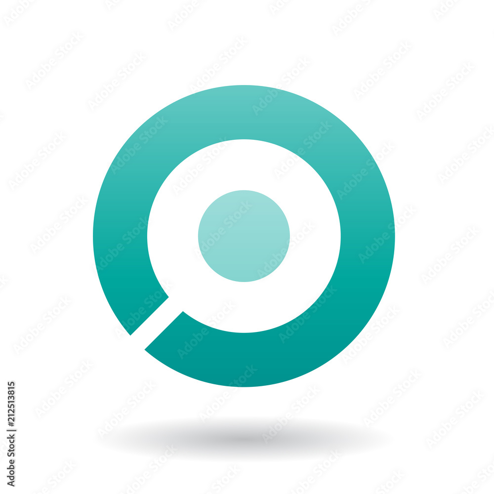 Bold Persian Green Icon for Letter O Vector Illustration Bold Persian Green Icon for Letter O Vector Illustration