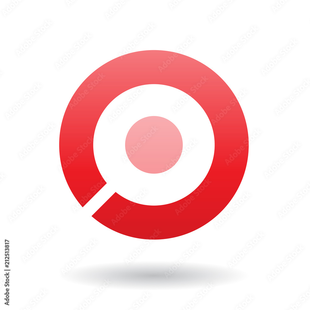 Bold Red Icon for Letter O Vector Illustration Bold Red Icon for Letter O Vector Illustration
