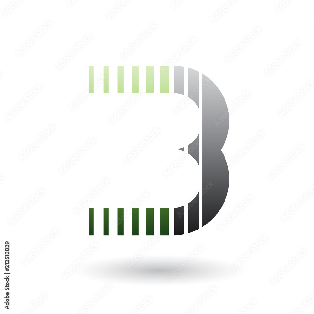 Green and Black Letter B Icon with Vertical Stripes Green and Black Letter B Icon with Vertical Stripes