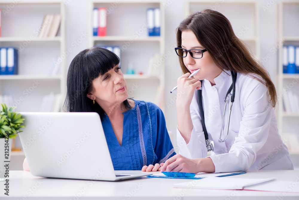 Senior patient visiting doctor for regular check-up Senior patient visiting doctor for regular check-up
