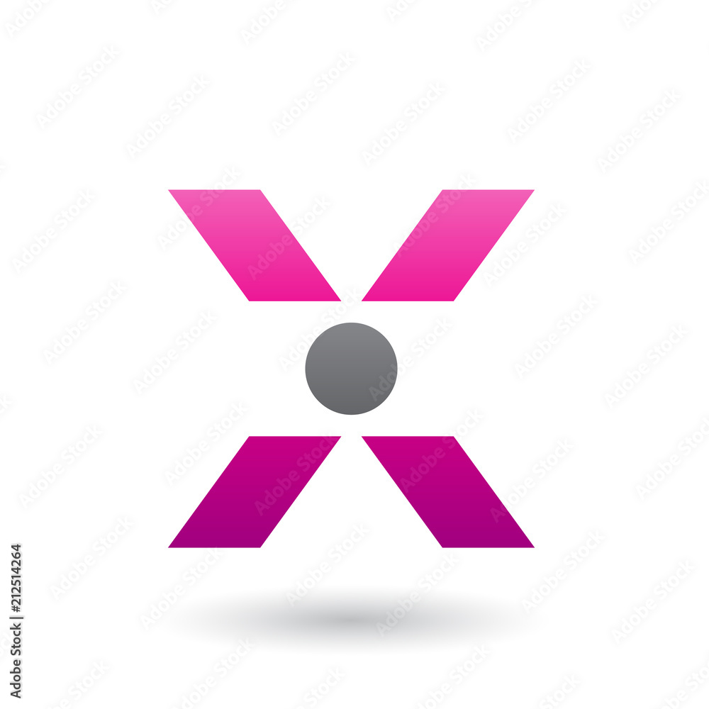 Magenta Icon of Letter X with a Circle Vector Illustration Magenta Icon of Letter X with a Circle Vector Illustration