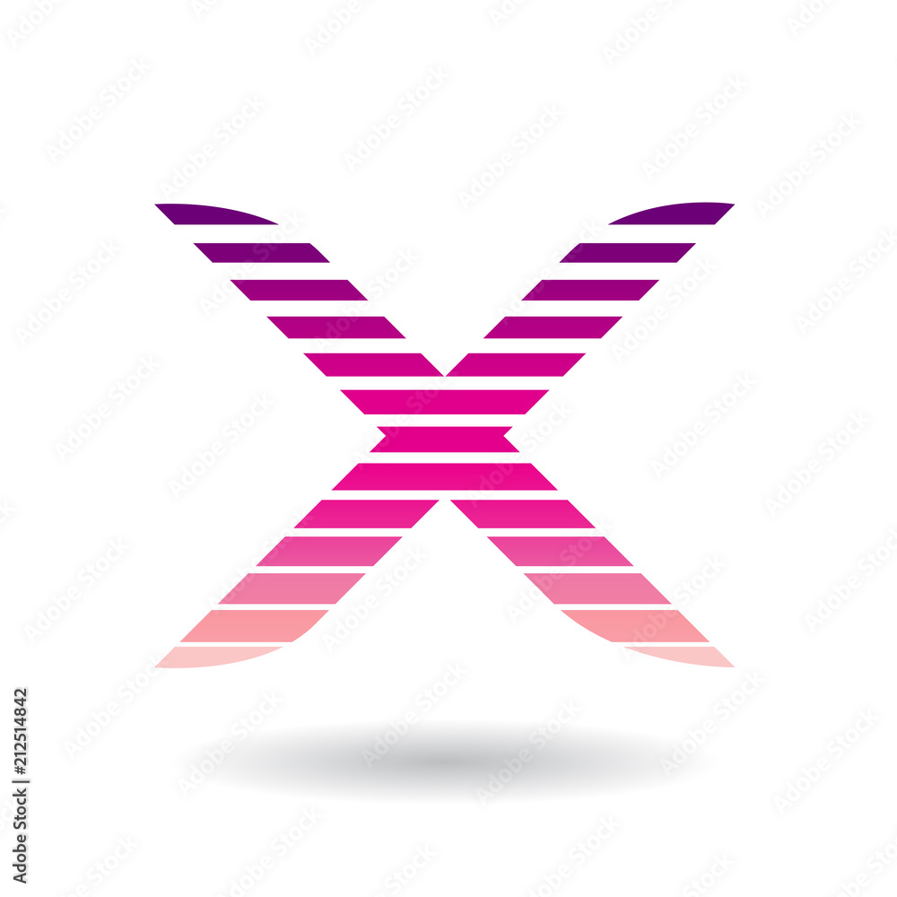 Rounded Striped Magenta Icon for Letter X Vector Illustration Rounded Striped Magenta Icon for Letter X Vector Illustration