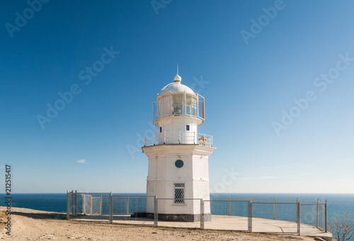 Lighthouse, Cape Meganom. City district Sudak, the Republic of Crimea.