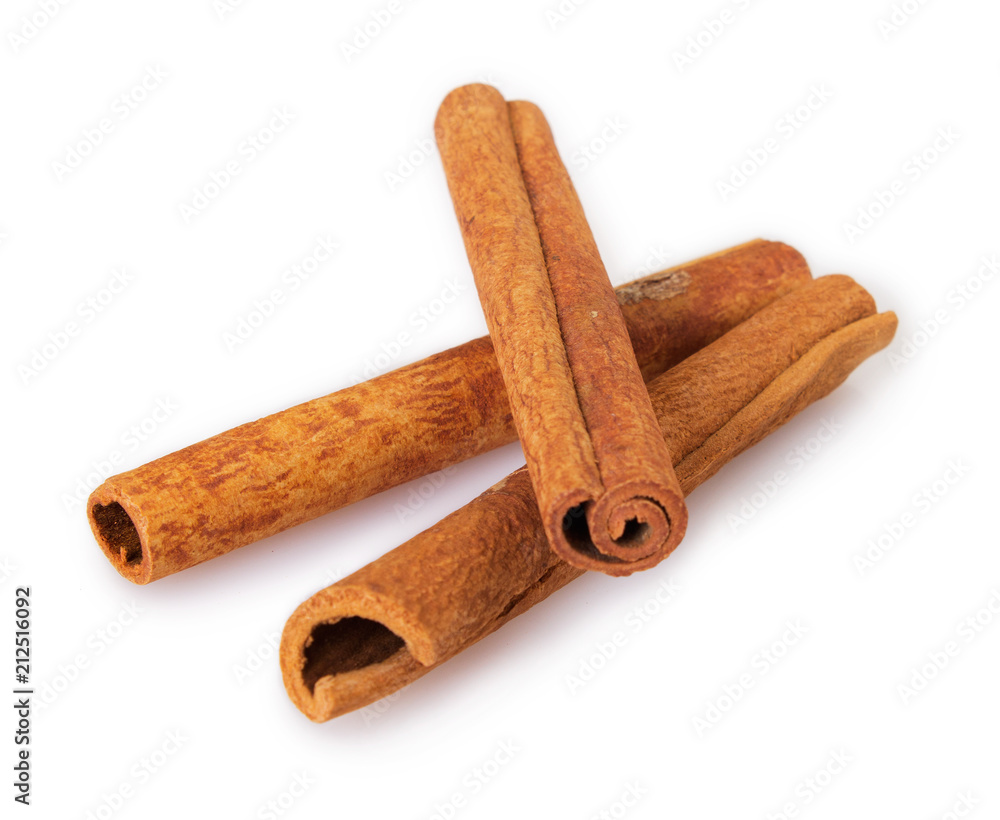 Cinnamon on white background Cinnamon on white background