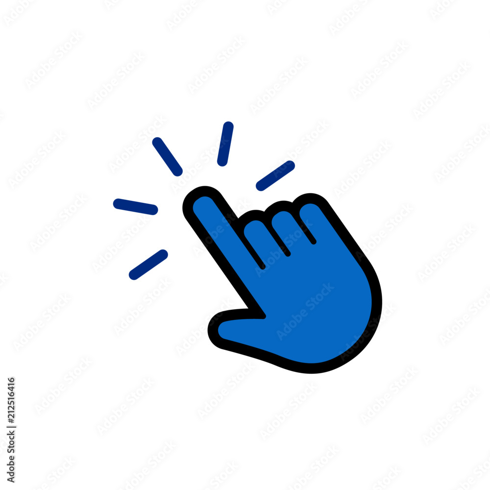 Hand clicking icon, click pointer vector Hand clicking icon, click pointer vector