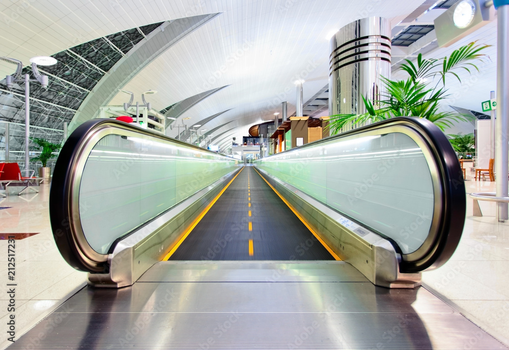 Naklejka premium Futuristic interior of international airport of Dubai