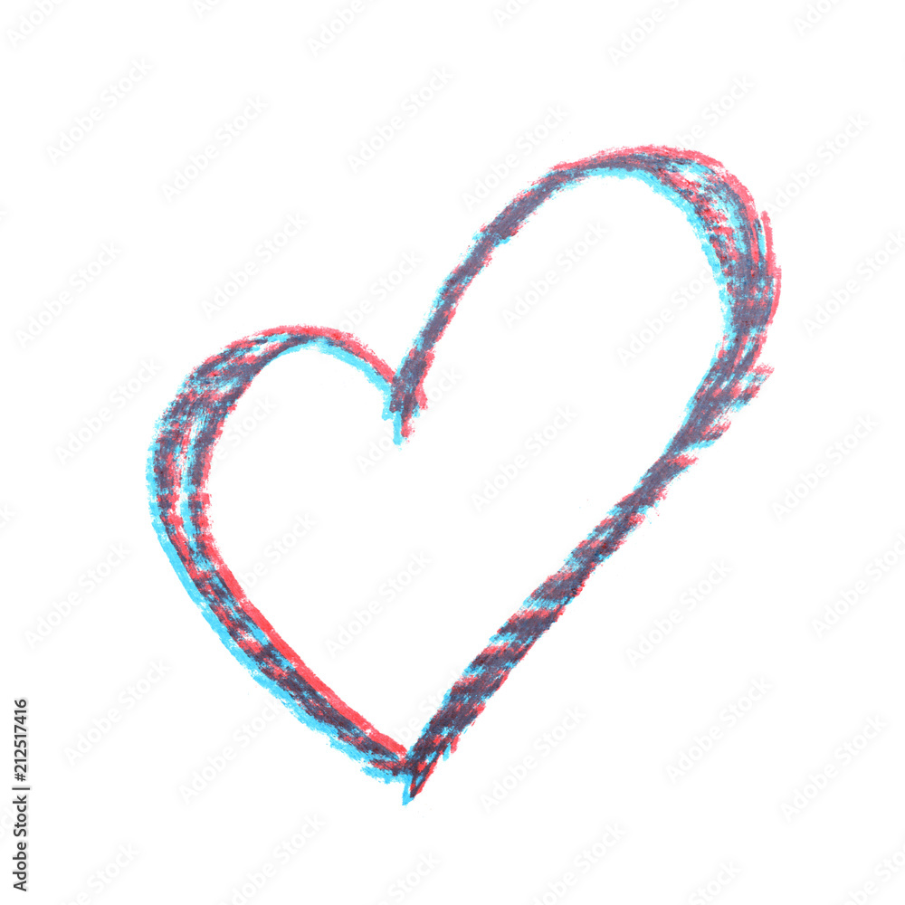 Hand drawn heart shape isolated Hand drawn heart shape isolated