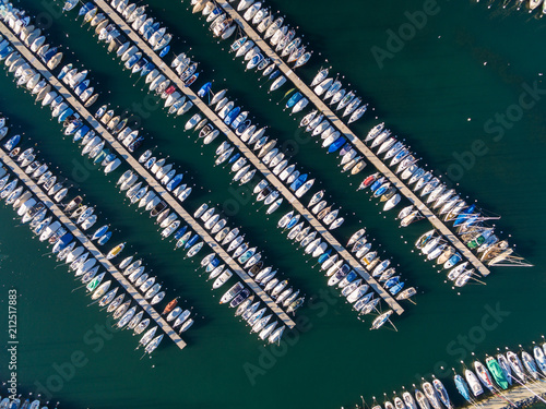 Aerial view of Ouchy waterfront in  Lausanne, Switzerland photo