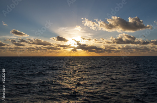 Wonderful sunset on the high seas, wonderful nature 