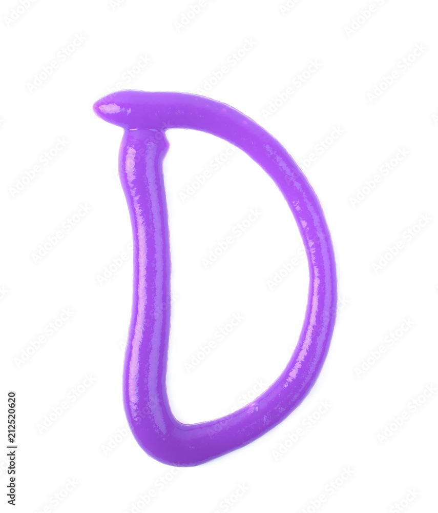 Single letter made of sauce isolated Single letter made of sauce isolated