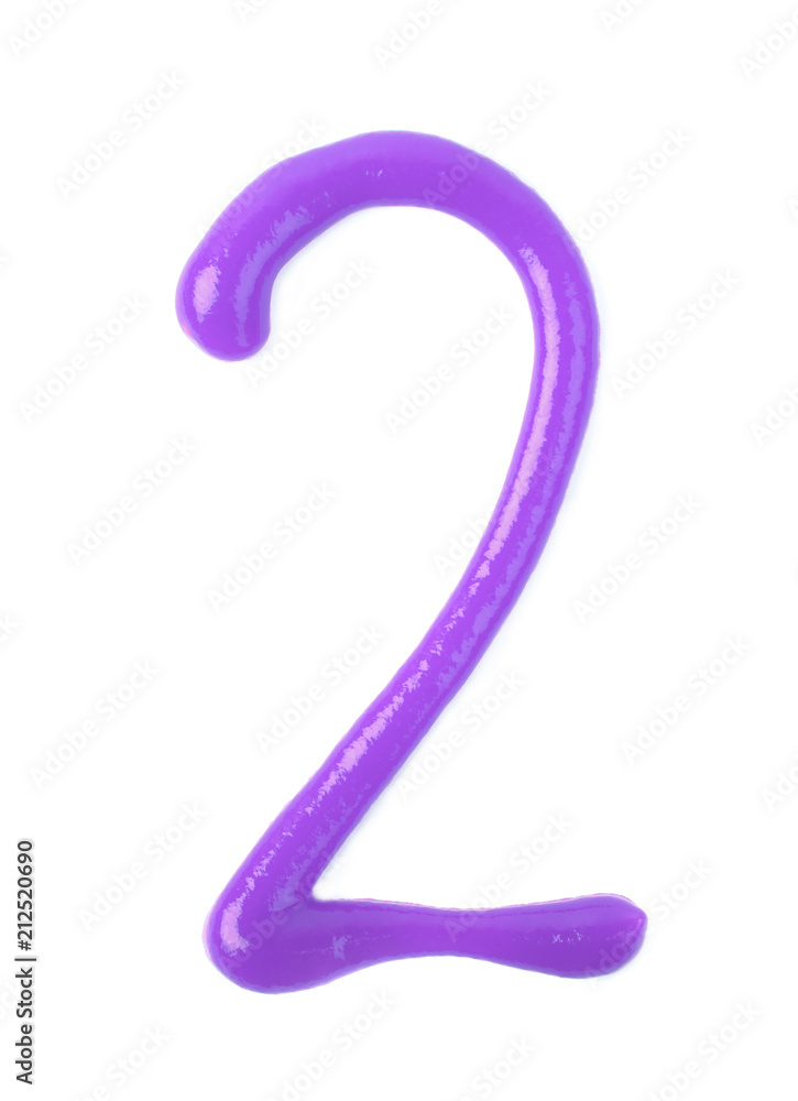 Single number made of sauce isolated Single number made of sauce isolated