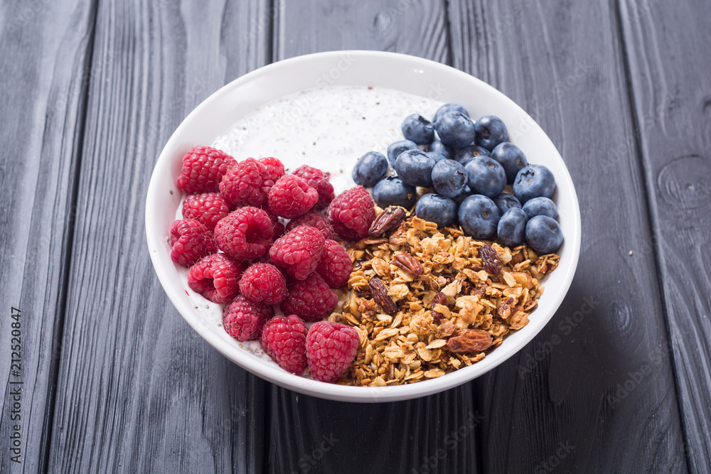 Chia yogurt with granola Chia yogurt with granola