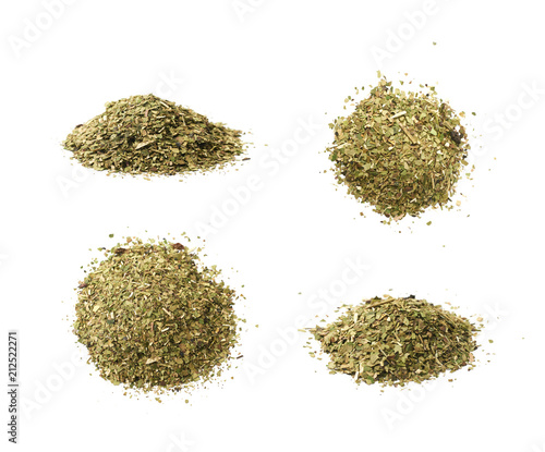 Pile of mate tea leaves isolated