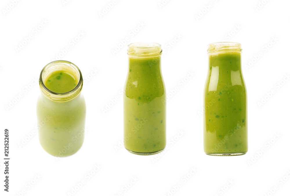 Green sauce in a bottle isolated Green sauce in a bottle isolated