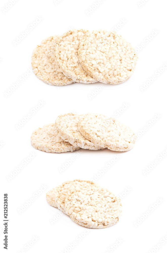 Air popped rice cakes isolated Air popped rice cakes isolated