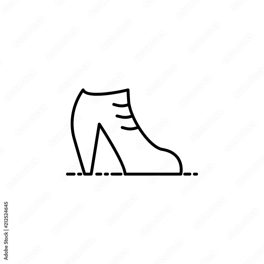 women shoe icon. Element of make up and cosmetics icon for mobile concept and web apps. Outline dusk style women shoe icon can be used for web and mobile