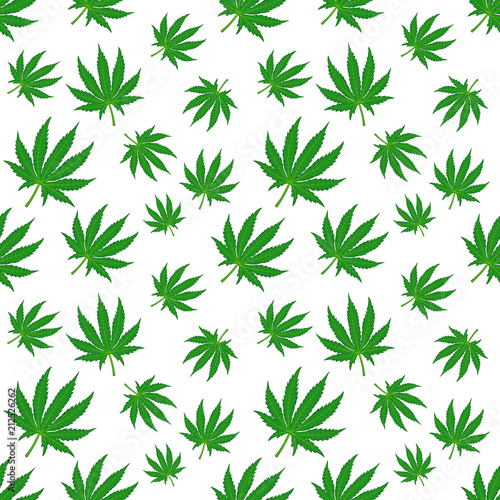 Marijuana pattern. Seamless  Vector. Isolated.