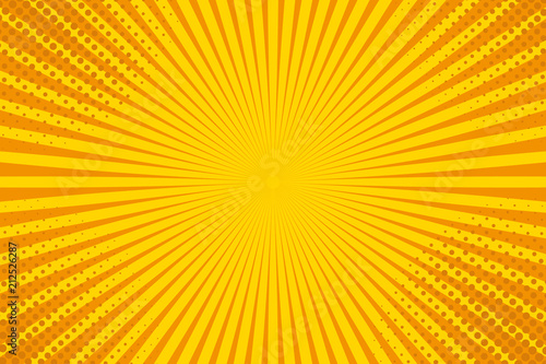 Yellow background. Pap art style. Vector.
